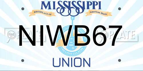 NIWB67 Mississippi License Plate