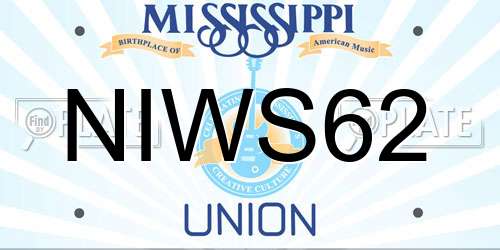 NIWS62 Mississippi License Plate