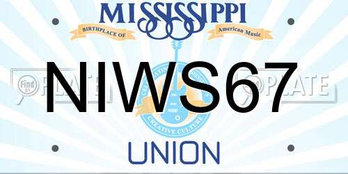 NIWS67 Mississippi License Plate