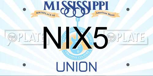 NIX5 Mississippi License Plate