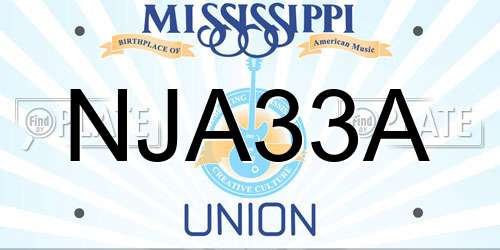 NJA33A Mississippi License Plate