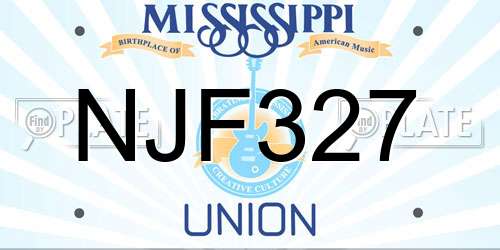 NJF327 Mississippi License Plate