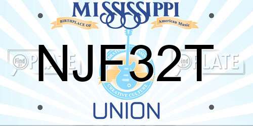 NJF32T Mississippi License Plate