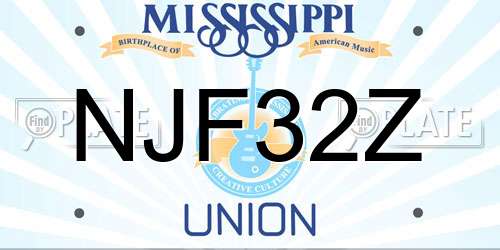 NJF32Z Mississippi License Plate