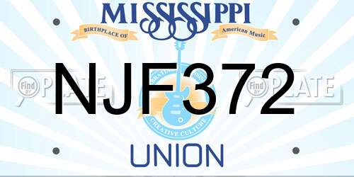 NJF372 Mississippi License Plate