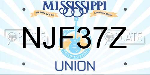 NJF37Z Mississippi License Plate