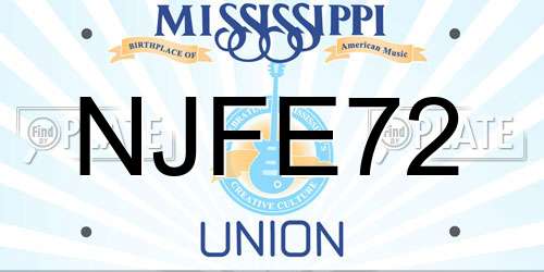 NJFE72 Mississippi License Plate