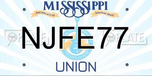 NJFE77 Mississippi License Plate