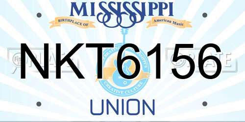 NKT6156 Mississippi License Plate