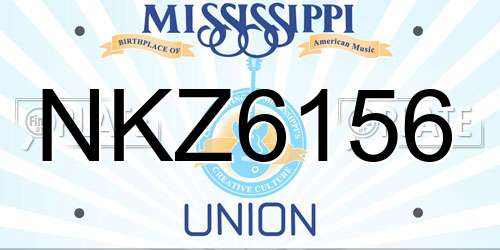 NKZ6156 Mississippi License Plate
