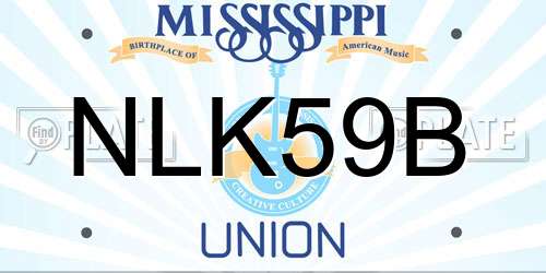 NLK59B Mississippi License Plate