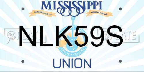 NLK59S Mississippi License Plate