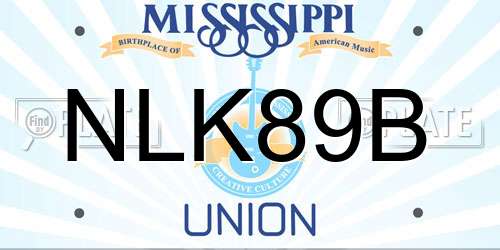 NLK89B Mississippi License Plate