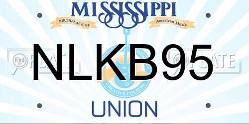 NLKB95 Mississippi License Plate