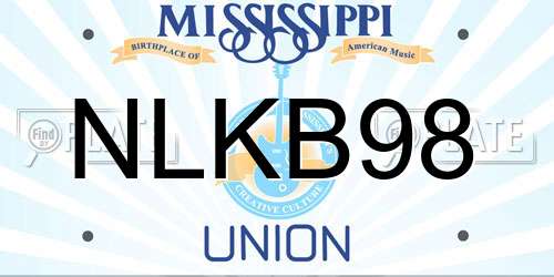 NLKB98 Mississippi License Plate
