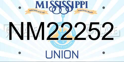 NM22252 Mississippi License Plate
