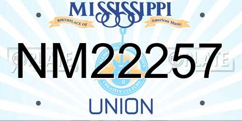 NM22257 Mississippi License Plate