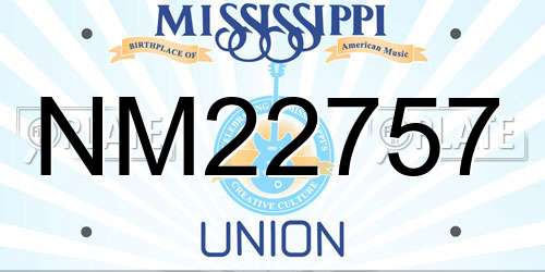 NM22757 Mississippi License Plate