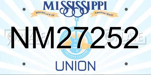 NM27252 Mississippi License Plate