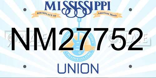 NM27752 Mississippi License Plate