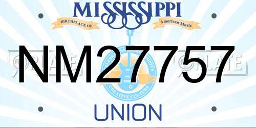 NM27757 Mississippi License Plate