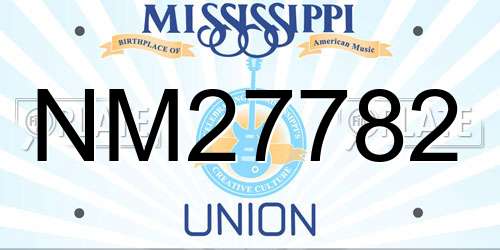 NM27782 Mississippi License Plate
