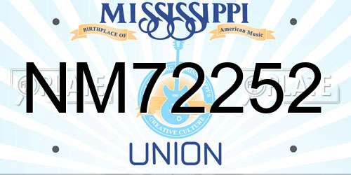 NM72252 Mississippi License Plate