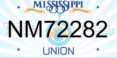 NM72282 Mississippi License Plate