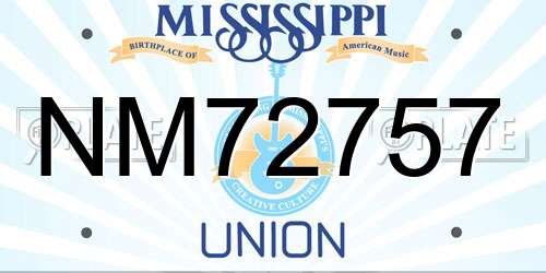 NM72757 Mississippi License Plate