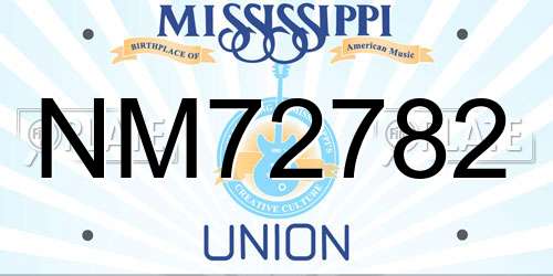 NM72782 Mississippi License Plate