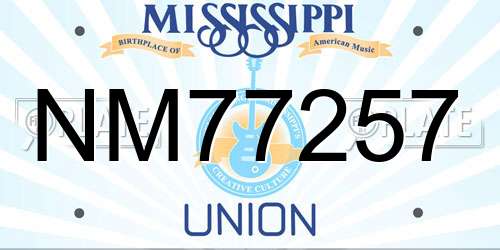 NM77257 Mississippi License Plate