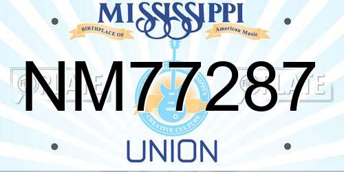 NM77287 Mississippi License Plate