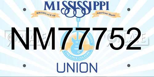 NM77752 Mississippi License Plate