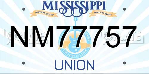NM77757 Mississippi License Plate