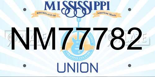 NM77782 Mississippi License Plate