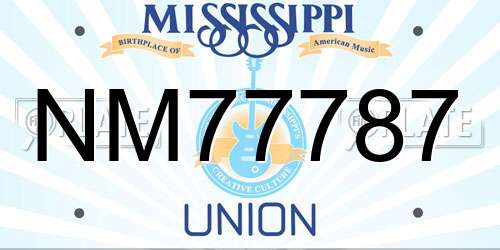 NM77787 Mississippi License Plate