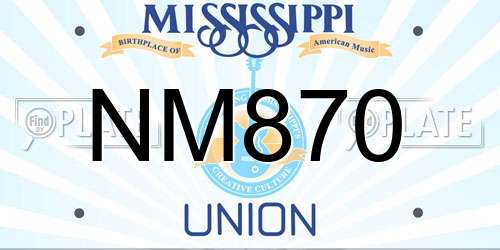 NM870 Mississippi License Plate