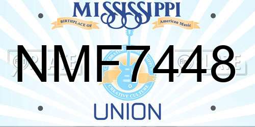 NMF7448 Mississippi License Plate