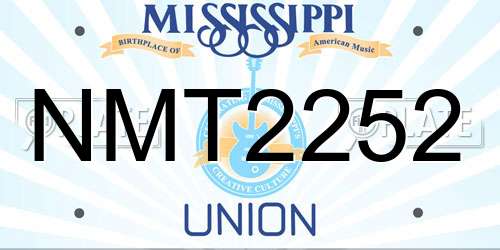 NMT2252 Mississippi License Plate