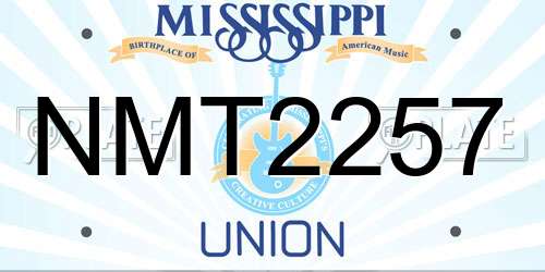 NMT2257 Mississippi License Plate