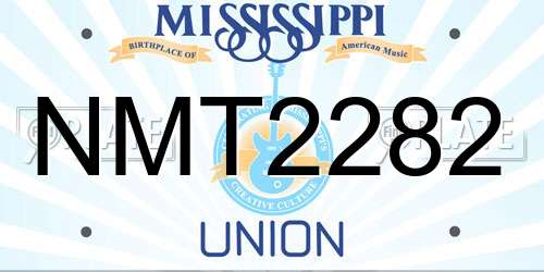NMT2282 Mississippi License Plate