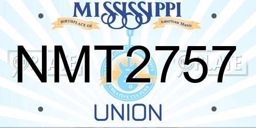 NMT2757 Mississippi License Plate