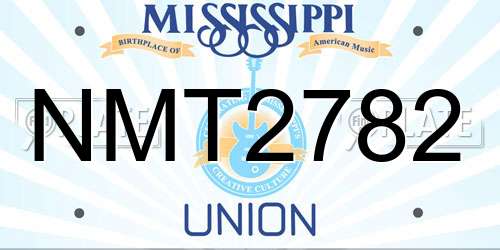 NMT2782 Mississippi License Plate