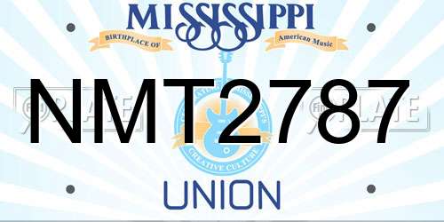 NMT2787 Mississippi License Plate