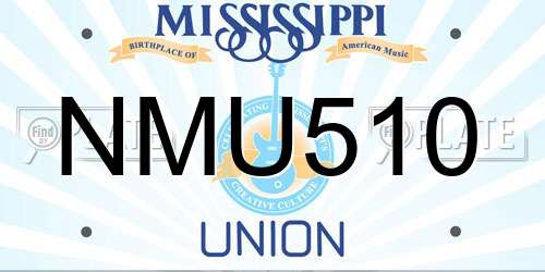 NMU510 Mississippi License Plate