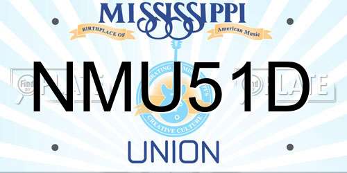 NMU51D Mississippi License Plate