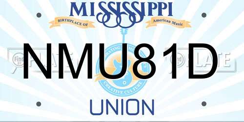 NMU81D Mississippi License Plate