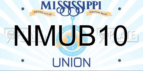 NMUB10 Mississippi License Plate