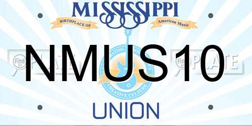 NMUS10 Mississippi License Plate