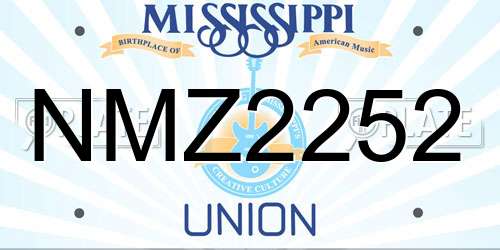 NMZ2252 Mississippi License Plate